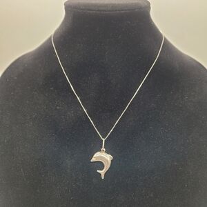 Sterling Silver Necklace with Dolphin Pendant​​​